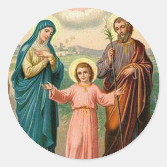 Heilige Familie Jesus Mary St. Joseph Religious Runder Aufkleber (Vorderseite)