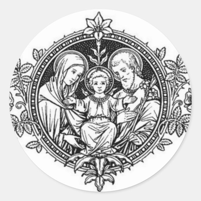 Heilige Familie Jesus Mary St. Joseph Runder Aufkleber (Vorderseite)