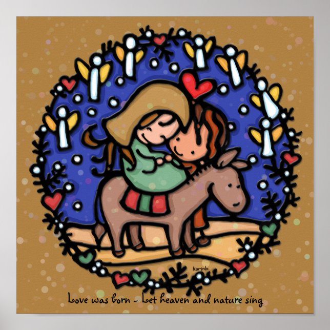 Heilige Familie Mary Joseph Jesus Bethlehem Nacht Poster (Vorne)