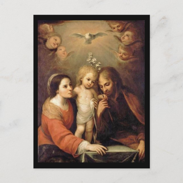 Heilige Familie mit Cherubs von Gutierrez Postkarte (Vorderseite)