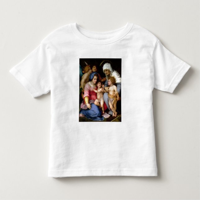 Heilige Familie mit Engeln, c.1515-16 (Öl auf Kleinkind T-shirt (Vorderseite)