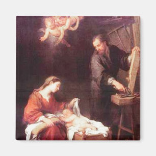 Heilige Familie mit Engeln Vintag Magnet