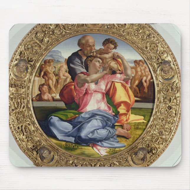 Heilige Familie mit Johannes (Doni Tondo), 1504-05 Mousepad (Vorne)