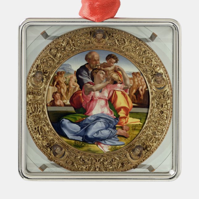 Heilige Familie mit Johannes (Doni Tondo), 1504-05 Silbernes Ornament (Vorne)