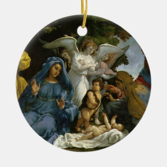Heilige Familie mit John the Baptist Keramikornament (Vorne)