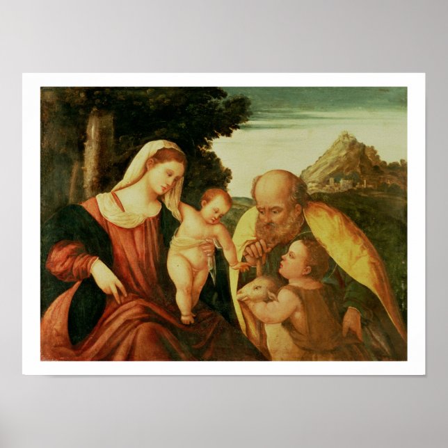 Heilige Familie mit St. John Poster (Vorne)