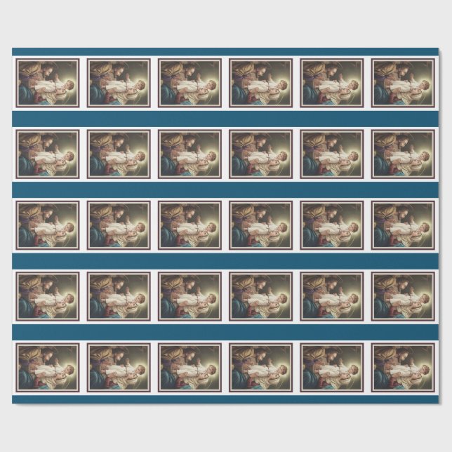 Heilige Familie, St Joseph, Mary, Jesus Geschenkpapier (Flach)