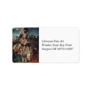 Heilige Familie und Cherubs Adressaufkleber