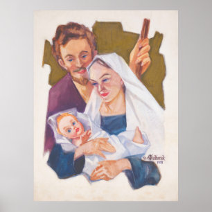 Heilige Familie Weihnachten - Kulhanek 1978 Print Poster