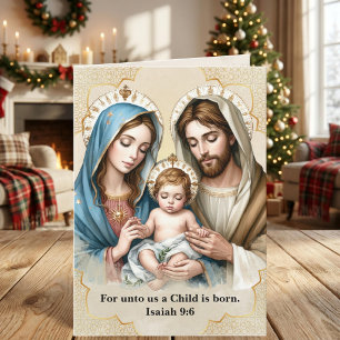 Heilige Familie Weihnachts-Bibelvers Geburt Christ Feiertagskarte