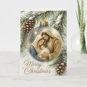 Heilige Familie Weihnachtsschmuck katholischer Wei Feiertagskarte