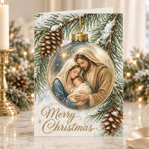 Heilige Familie Weihnachtsschmuck katholischer Wei Feiertagskarte