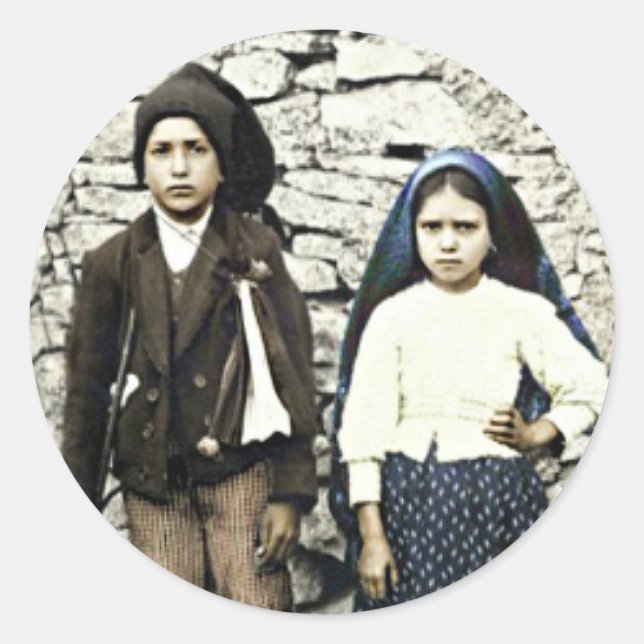 Heilige Francisco & Jacinta Marto Canonisation Runder Aufkleber (Vorderseite)