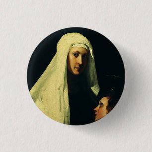 Heilige Franziska von Rom Schutzengel Fine Art Button