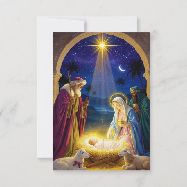 Heilige Geburt Weihnachten Einladung (Vorderseite)