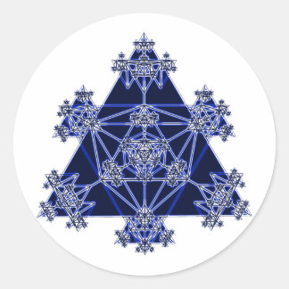 Heilige Geometrie: Blaue Dreiecke: Runder Aufkleber