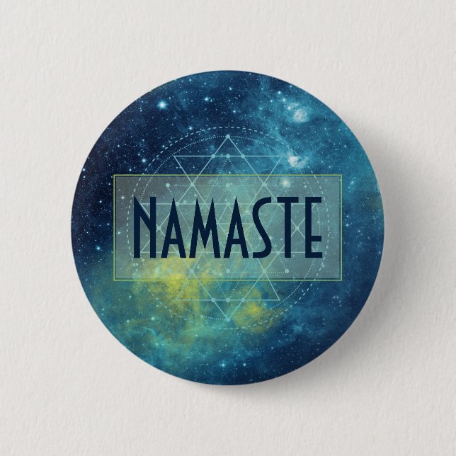 Heilige Geometrie der Himmelsfarbe Button (Vorderseite)