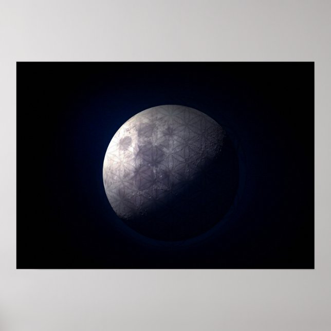 Heilige Geometrie - Die Blume des Lebens auf dem M Poster (Vorne)