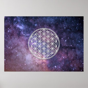 Heilige Geometrie - Die Blume des Lebens im Univer Poster