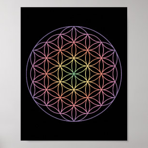 Heilige Geometrie Die Blume Des Lebens Yoga Yantra Poster