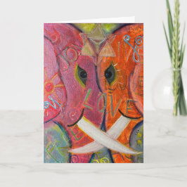 Heilige Geometrie Elefant Original-Kunst Karte