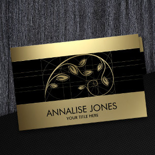 Heilige Geometrie - Goldene Spirale Zweige Visitenkarte