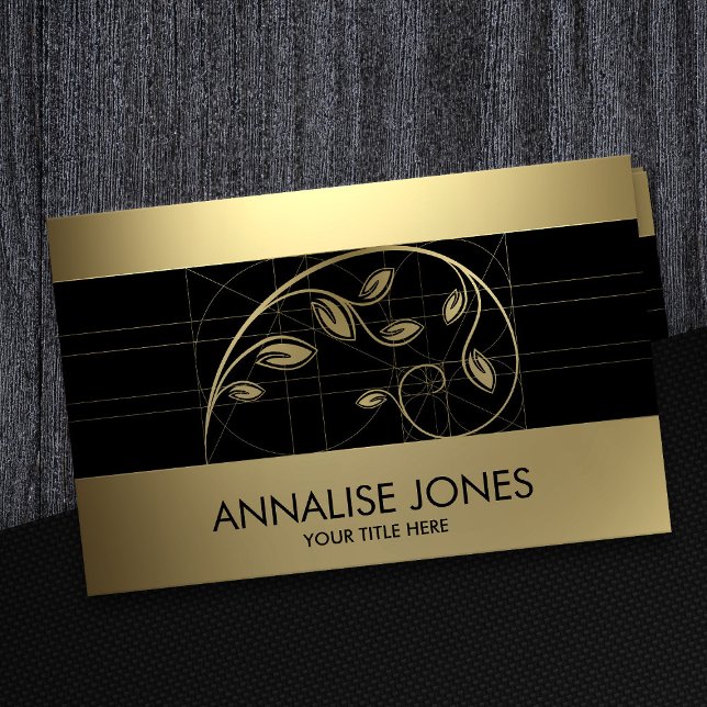 Heilige Geometrie - Goldene Spirale Zweige Visitenkarte (Von Creator hochgeladen)