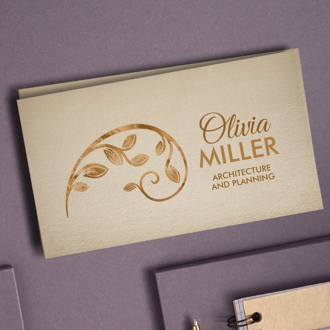 Heilige Geometrie Goldene Spirale Zweige Visitenkarte (Von Creator hochgeladen)