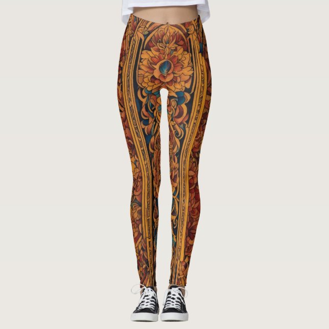 Heilige Geometrie Harmonie: Neo-Spirituelles Muste Leggings (Vorderseite)