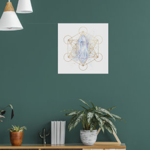 Heilige Geometrie Kristall-Kunst Druck Spirituel Poster