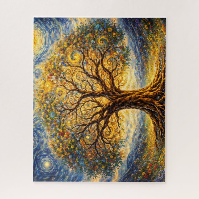 heilige Geometrie Kunst Baum Puzzle (Vertikal)