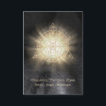 *~* Heilige Geometrie - Lichtstrahl Goldenes Totem Visitenkarte<br><div class="desc">Energetisch verbessert: * Tribal Golden Totem Sacred Geometry Light Rays Energie Ball mit subtilen Strahlen von weißem Licht auf einem schwarzen Texturierten Hintergrund. Die Formen beinhalten ein Dreieck , einen Kreis und ein Auge in der Mitte, das ein interessantes Mandala bildet, auf dem man meditieren kann. Der Hintergrund ist schwarz...</div>