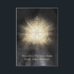 *~* Heilige Geometrie - Lichtstrahl Goldenes Totem Visitenkarte<br><div class="desc">Energetisch verbessert: * Tribal Golden Totem Sacred Geometry Light Rays Energie Ball mit subtilen Strahlen von weißem Licht auf einem schwarzen Texturierten Hintergrund. Die Formen beinhalten ein Dreieck , einen Kreis und ein Auge in der Mitte, das ein interessantes Mandala bildet, auf dem man meditieren kann. Der Hintergrund ist schwarz...</div>