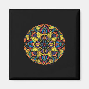 Heilige Geometrie Mandala Abstrakte Blumige Muster Magnet