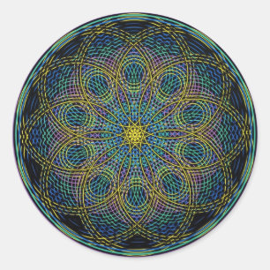 Heilige Geometrie-Mandala: Aufrichtigkeit - Hand Runder Aufkleber