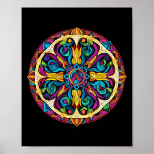 Heilige Geometrie Mandala-Muster  Poster