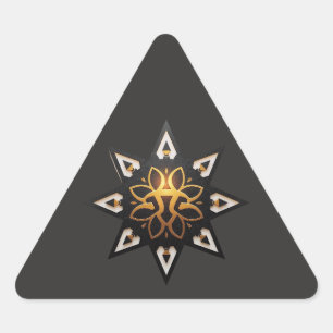 🌟 Heilige Geometrie Mandala - Zeitloser Goldener Dreieckiger Aufkleber