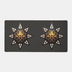 🌟 Heilige Geometrie Mandala - Zeitloser Goldener Schreibtischunterlage