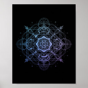 Heilige Geometrie Metatron Würfel Spirituelles Yog Poster