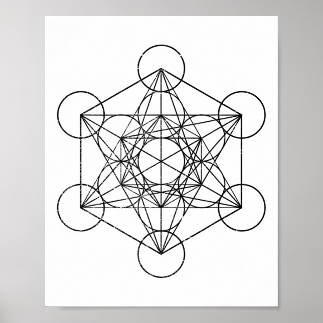 Heilige Geometrie Metatrons Würfel Psychedelisch V Poster (Vorne)
