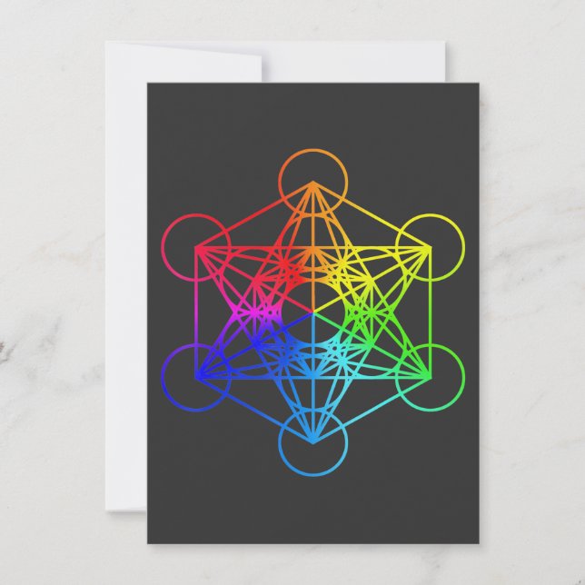 Heilige Geometrie Metatrons Würfel Zen Yoga Einladung (Vorderseite)