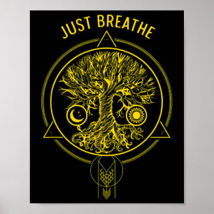 Heilige Geometrie Mond und Sonne Baum des Lebens Poster