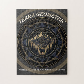 Heilige Geometrie Naturfusion • Berge und Wald Puzzle