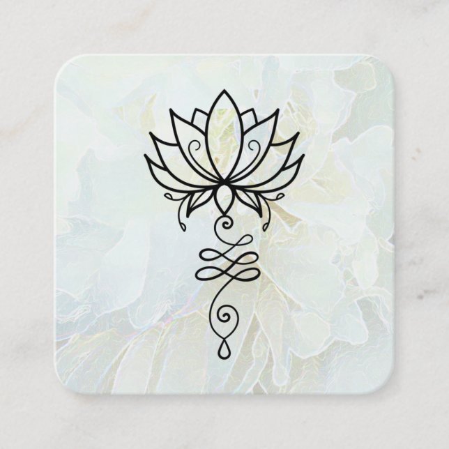 *~* Heilige Geometrie . Nirvana Reiki Floral Peony Quadratische Visitenkarte (Vorderseite)