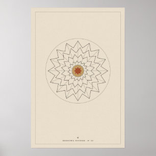 Heilige Geometrie Rosette Wandkunst Poster, Islami Poster