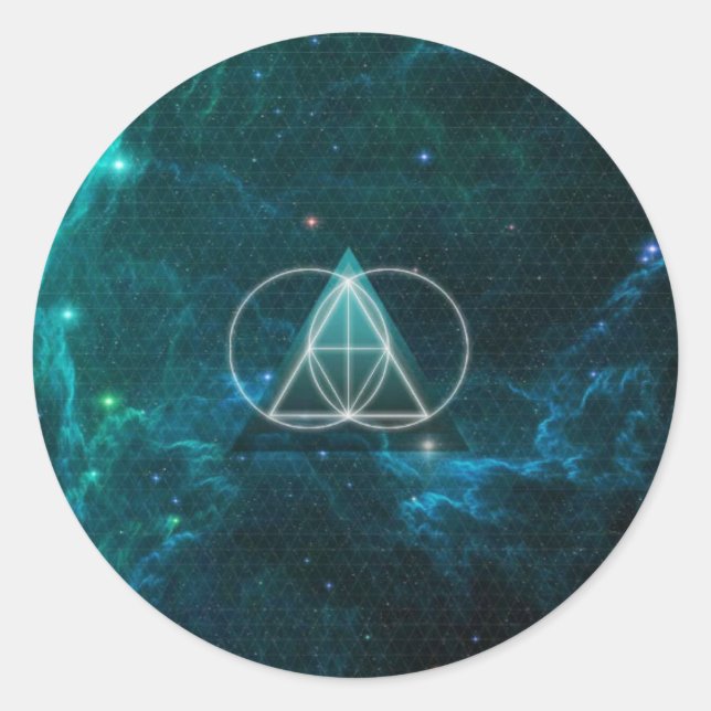 Heilige Geometrie Runder Aufkleber (Vorderseite)