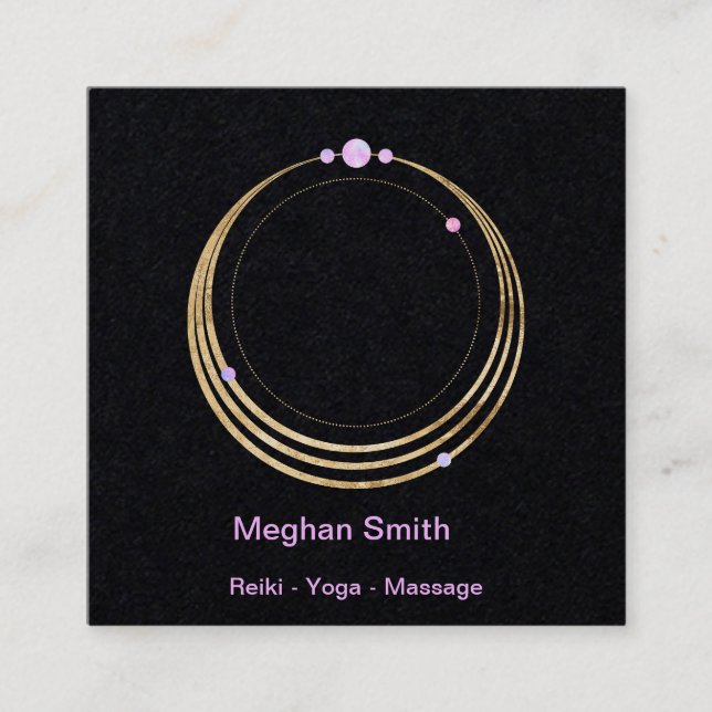 Heilige Geometrie Spirituelles neues Zeitalter und Quadratische Visitenkarte (Vorderseite)