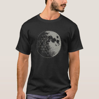 Heilige Geometrie Sri Yantra Mond Psychedelischer T-Shirt