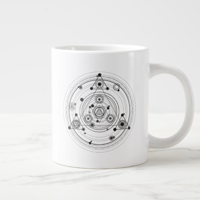 Heilige Geometrie und geometrische Alchemie-Konstr Jumbo-Tasse (Rechts)