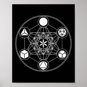 Heilige Geometrie Yoga Metatrons Würfel Platonisch Poster